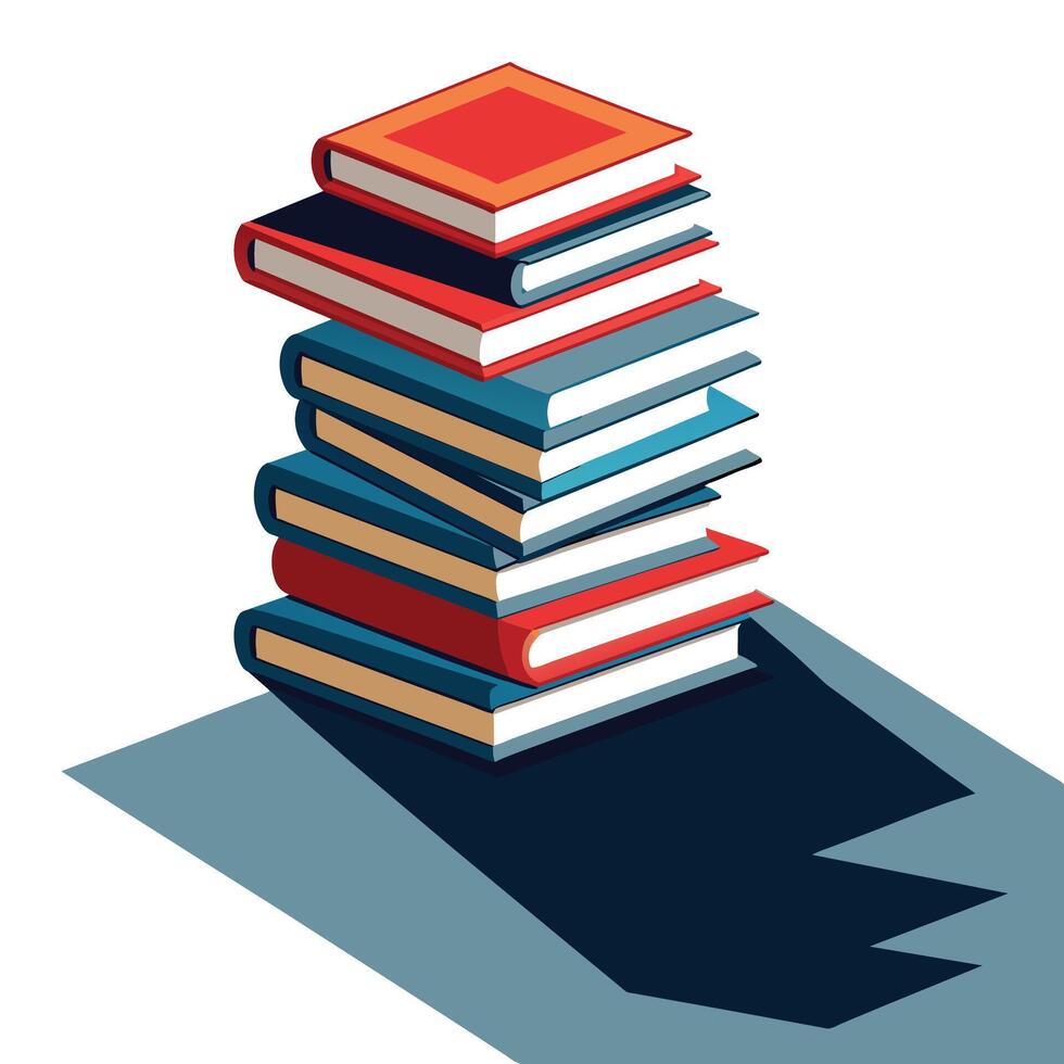 Book stack Illustration concept vector