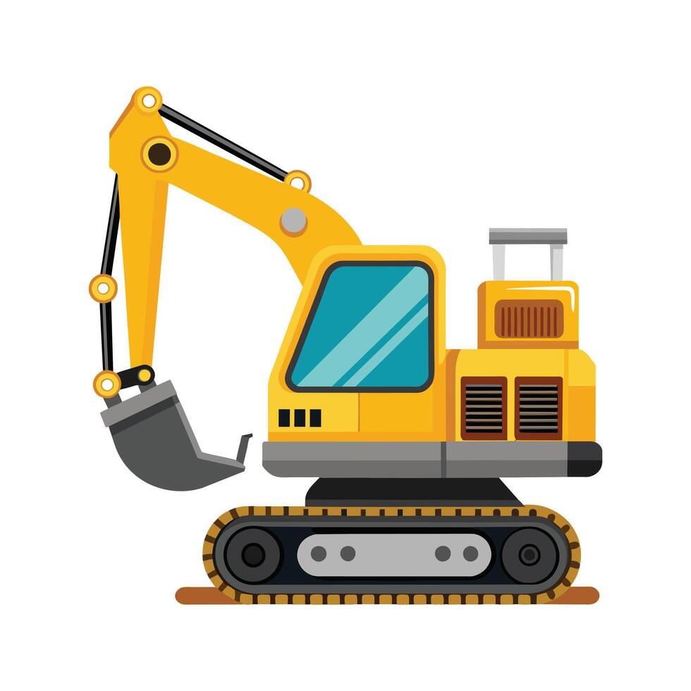 Realistic Construction Excavator illustration vector