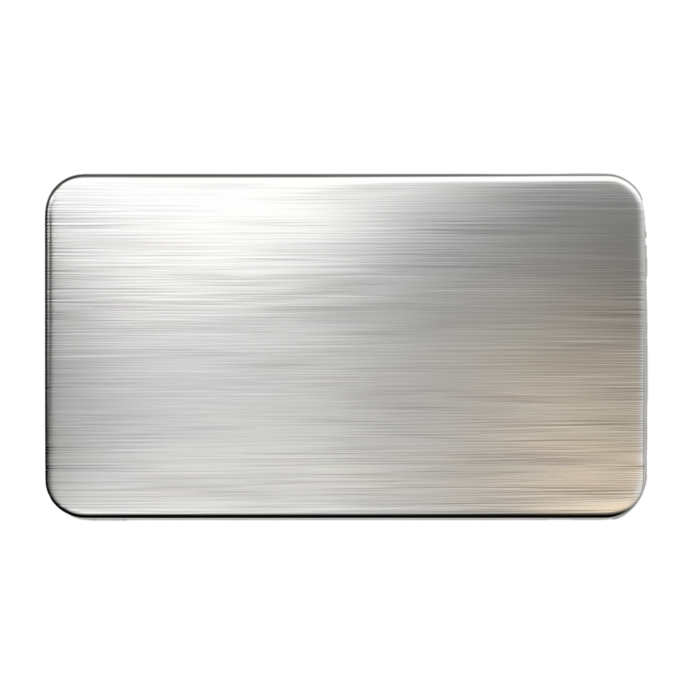 Blank rectangle metal plate isolated on transparent background png