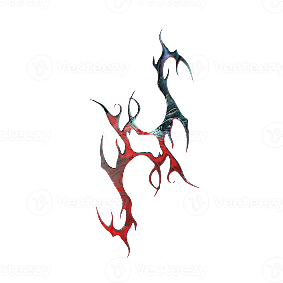 3d neotribal silver blood element png