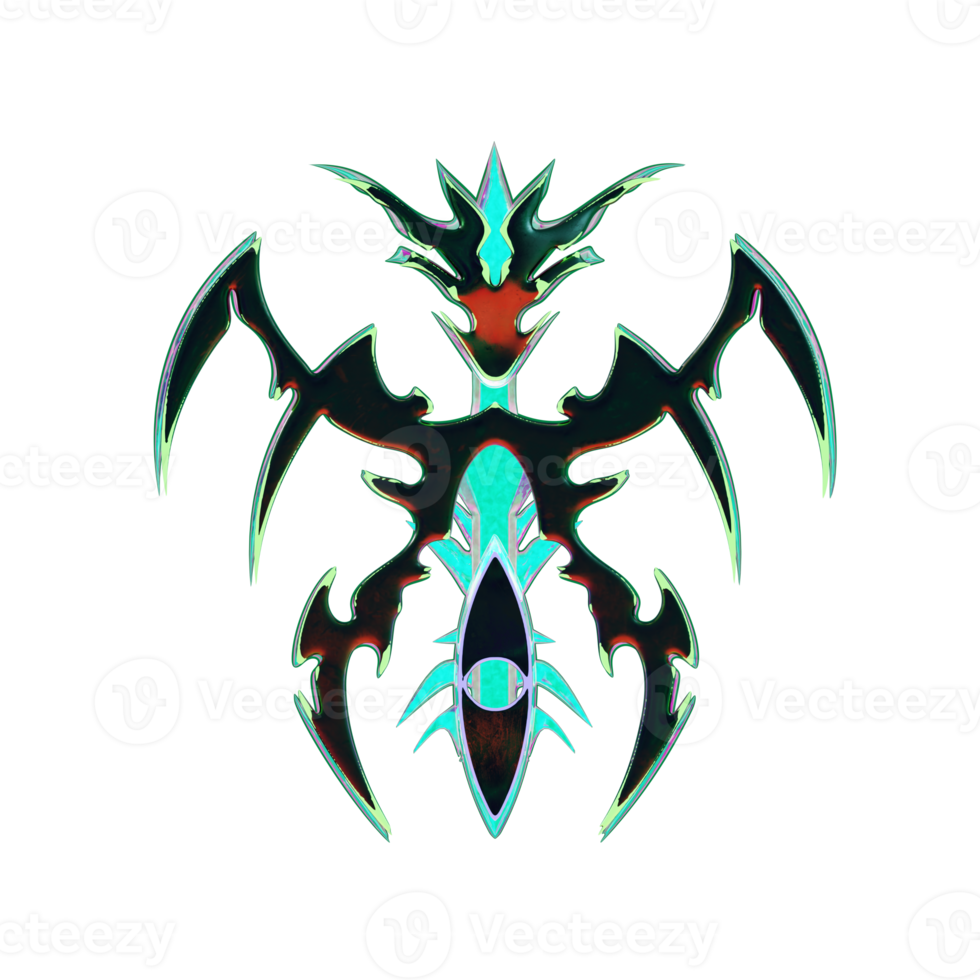 3d cyberneotribal element png