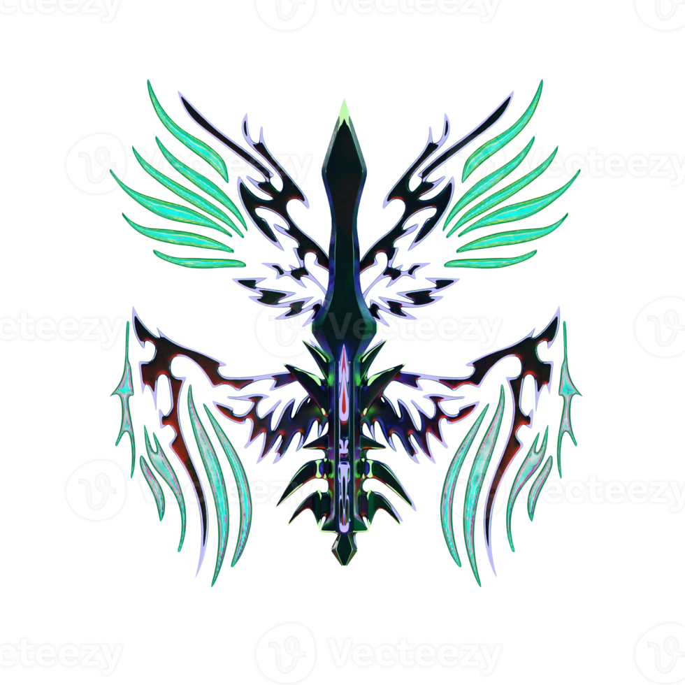 3d cyberneotribal element png