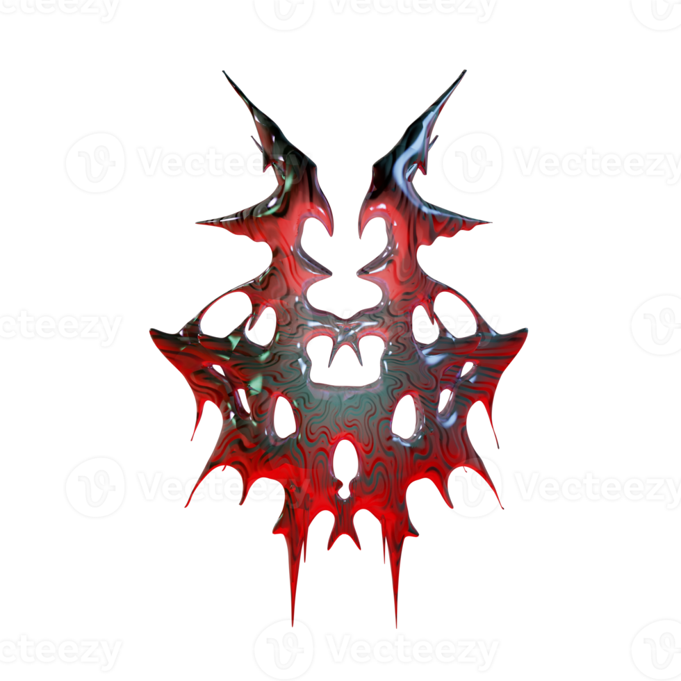 3d neotribal silver blood element png