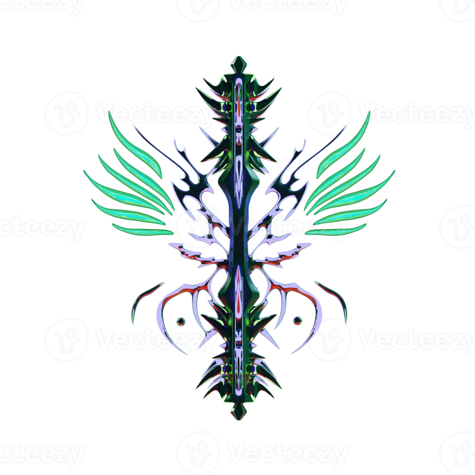 3d cyberneotribal element png