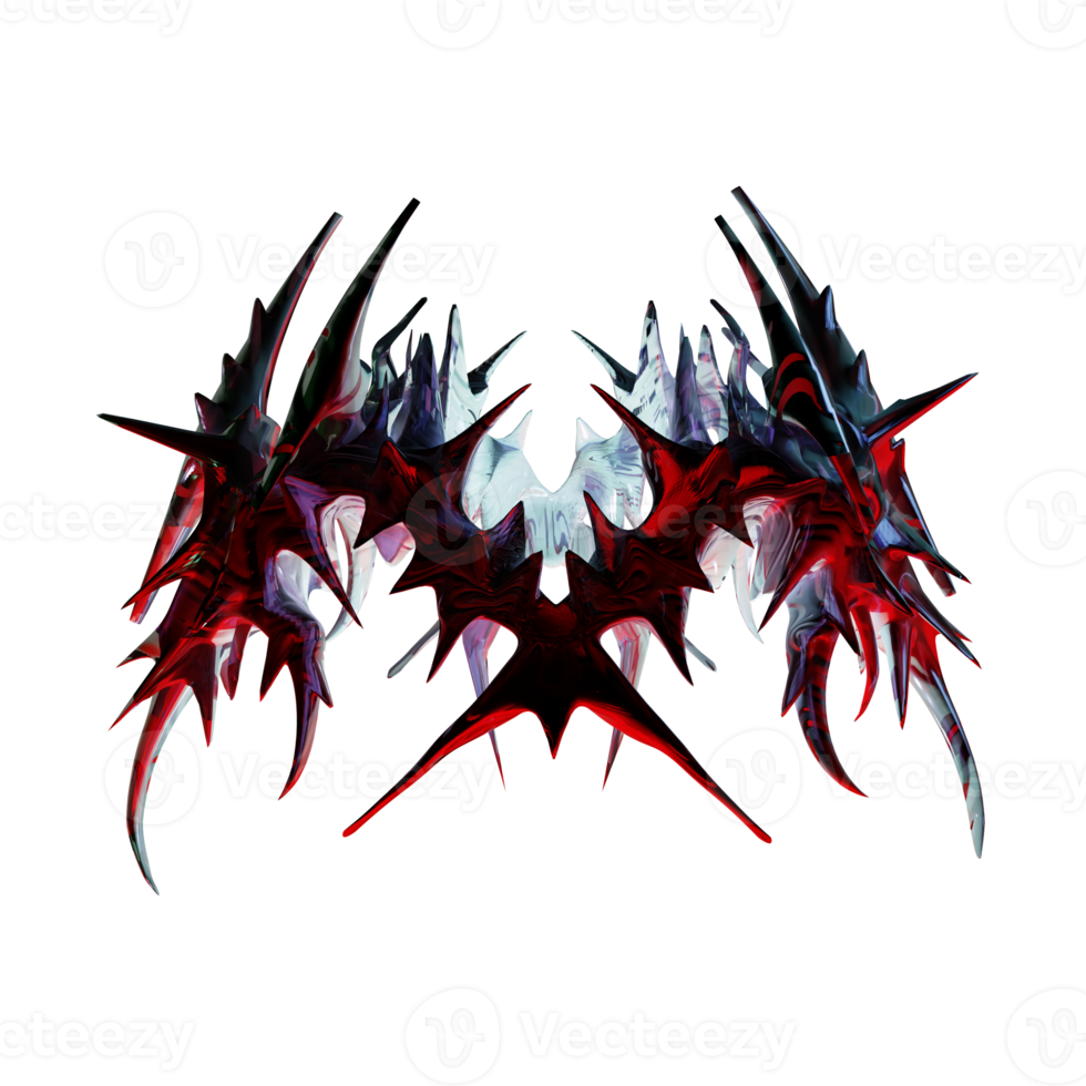 3d neotribal silver blood element png