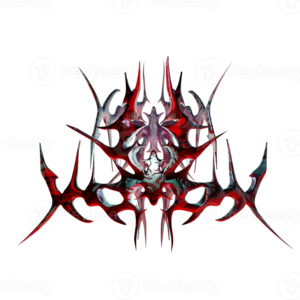 3d neotribal silver blood element png