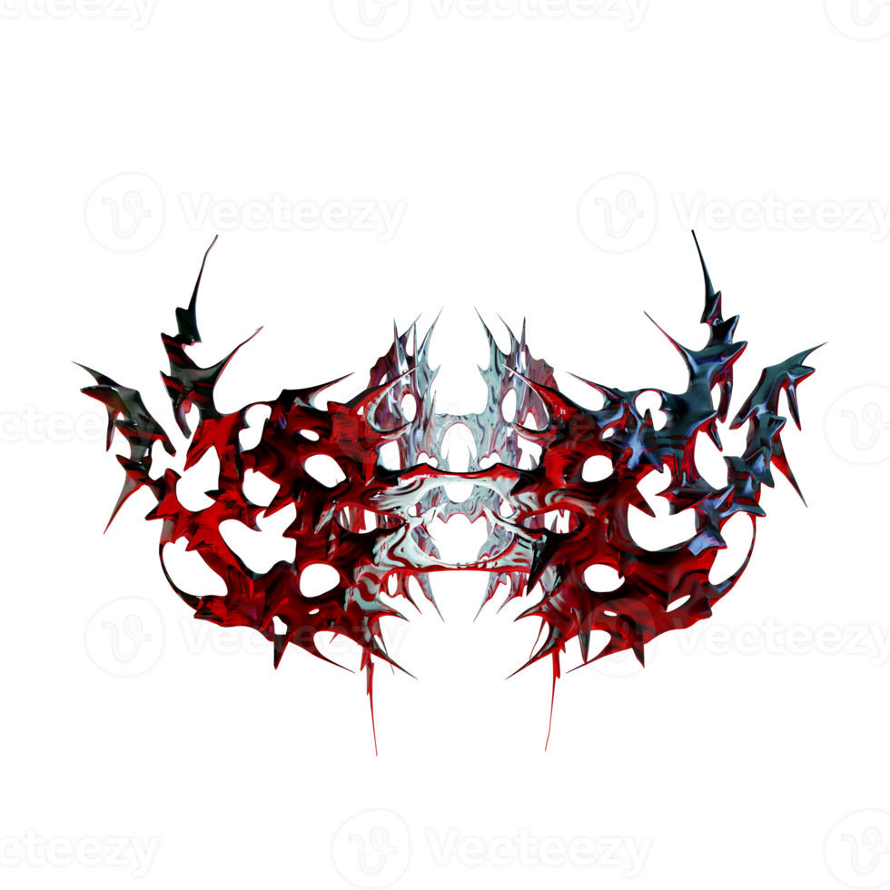 3d neotribal silver blood element png