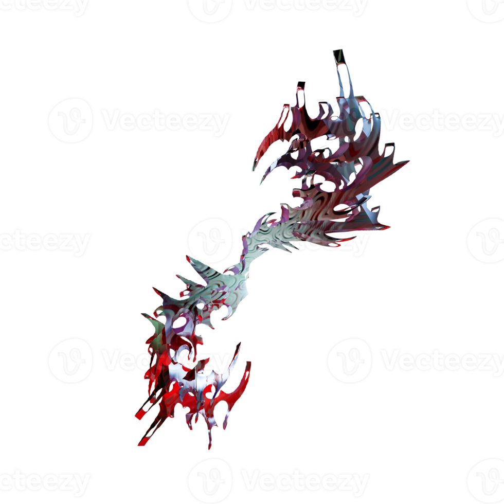 3d neotribal silver blood element png