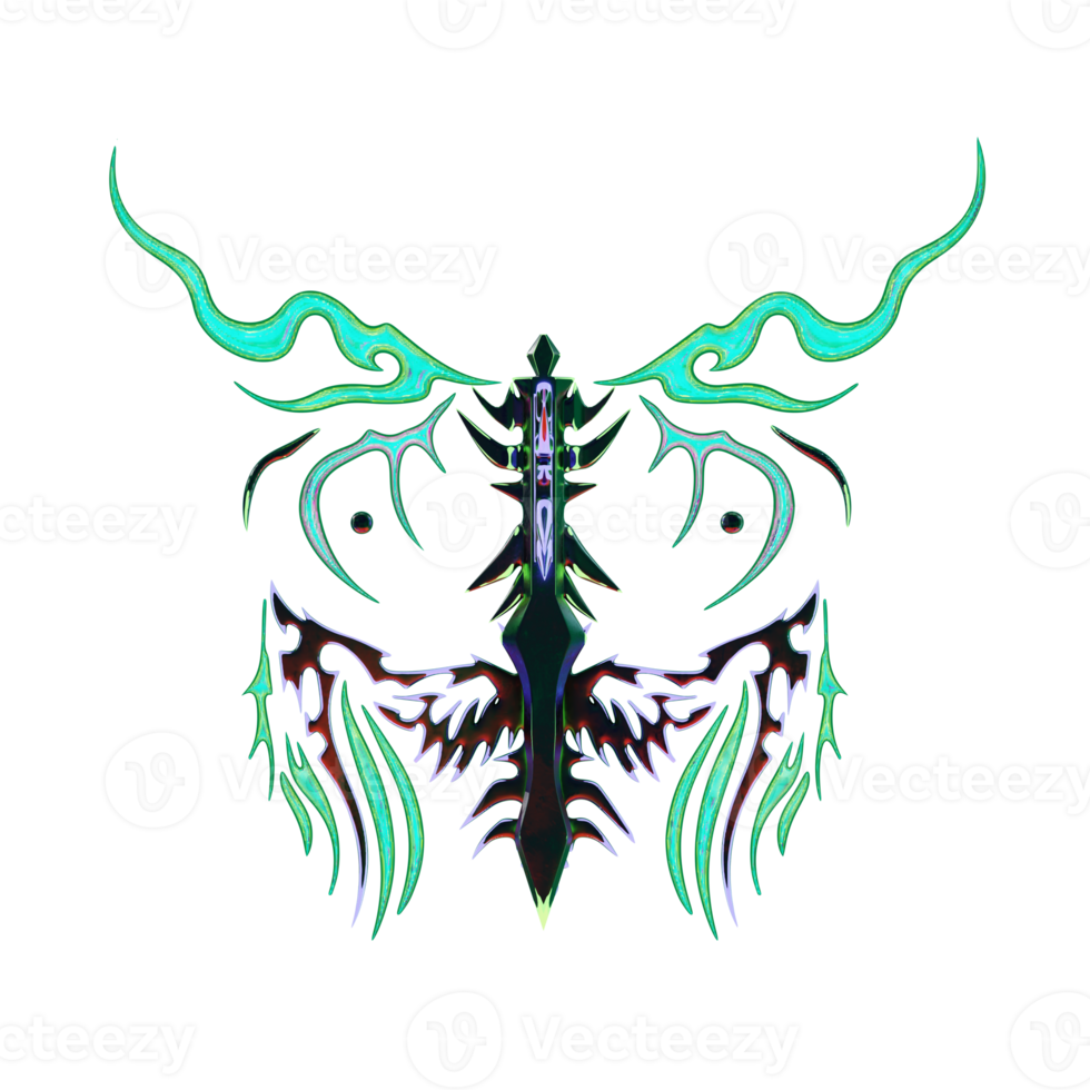 3d cyberneotribal element png