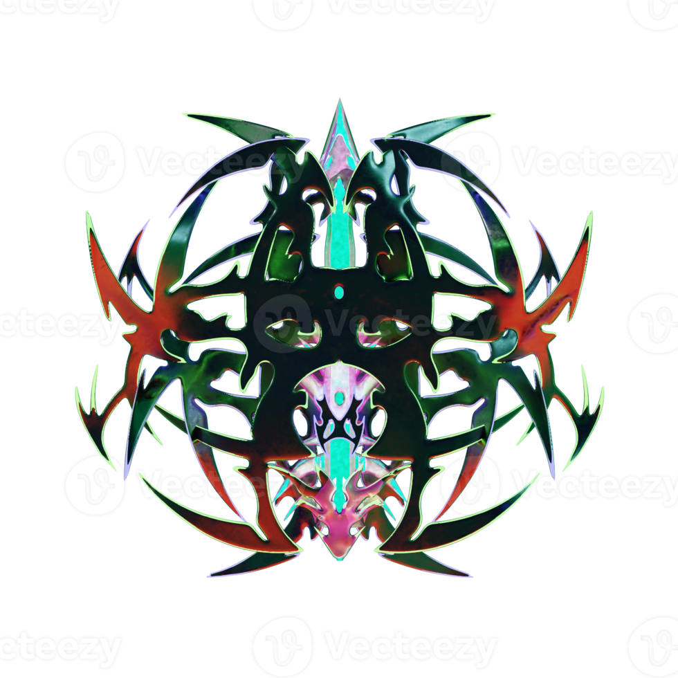 3d cyberneotribal element png