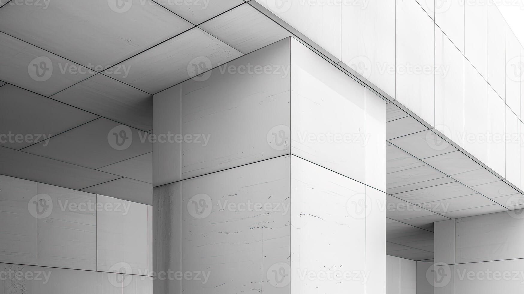 Architectural detail of a modern facade with overlapping panels photo