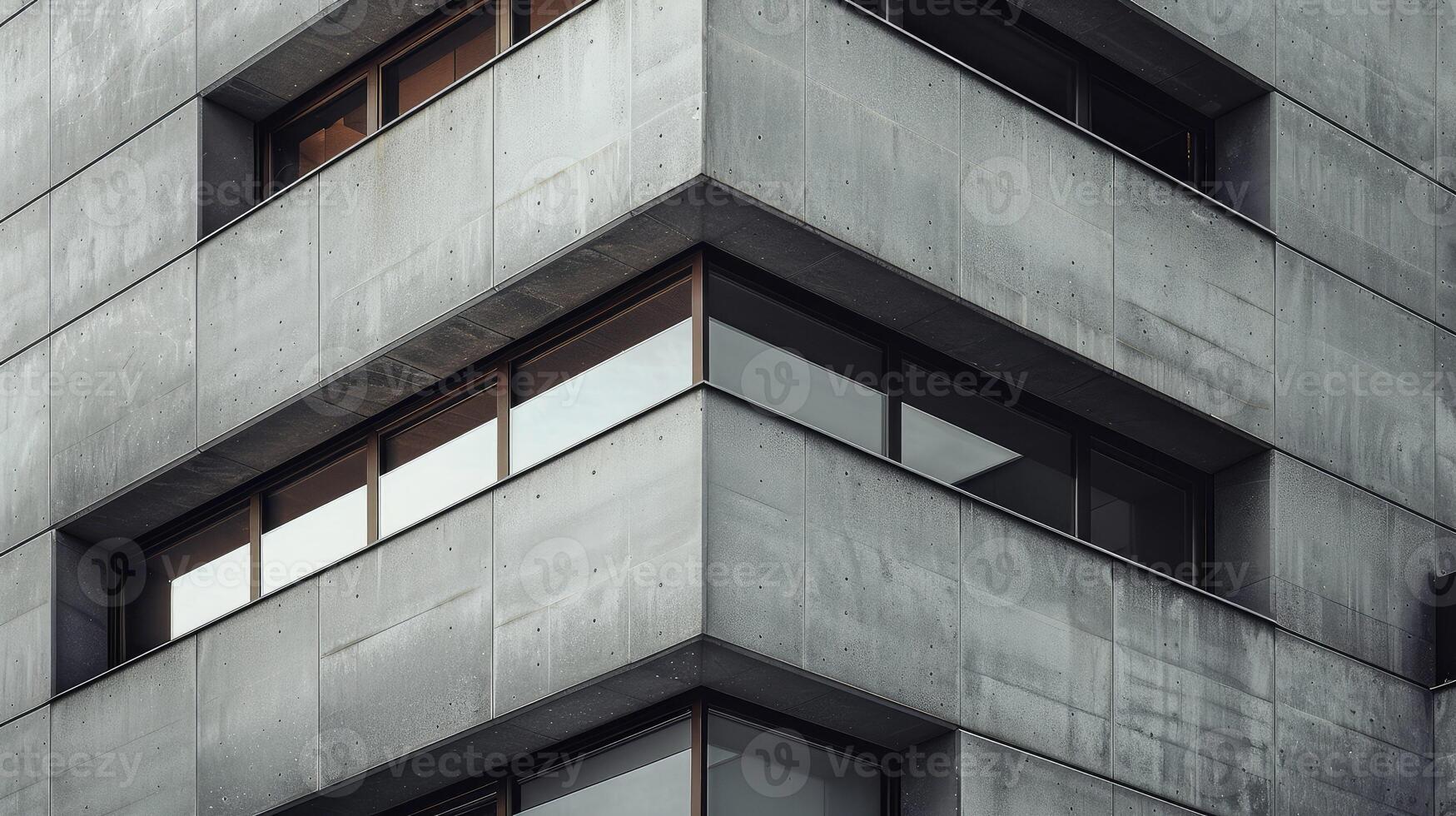 Architectural detail of a modern facade with overlapping panels photo