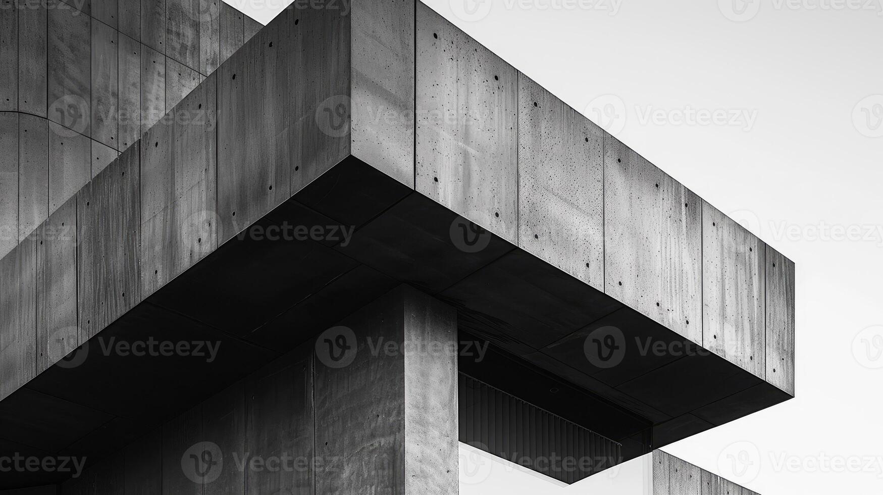 Architectural detail of a modern facade with overlapping panels photo