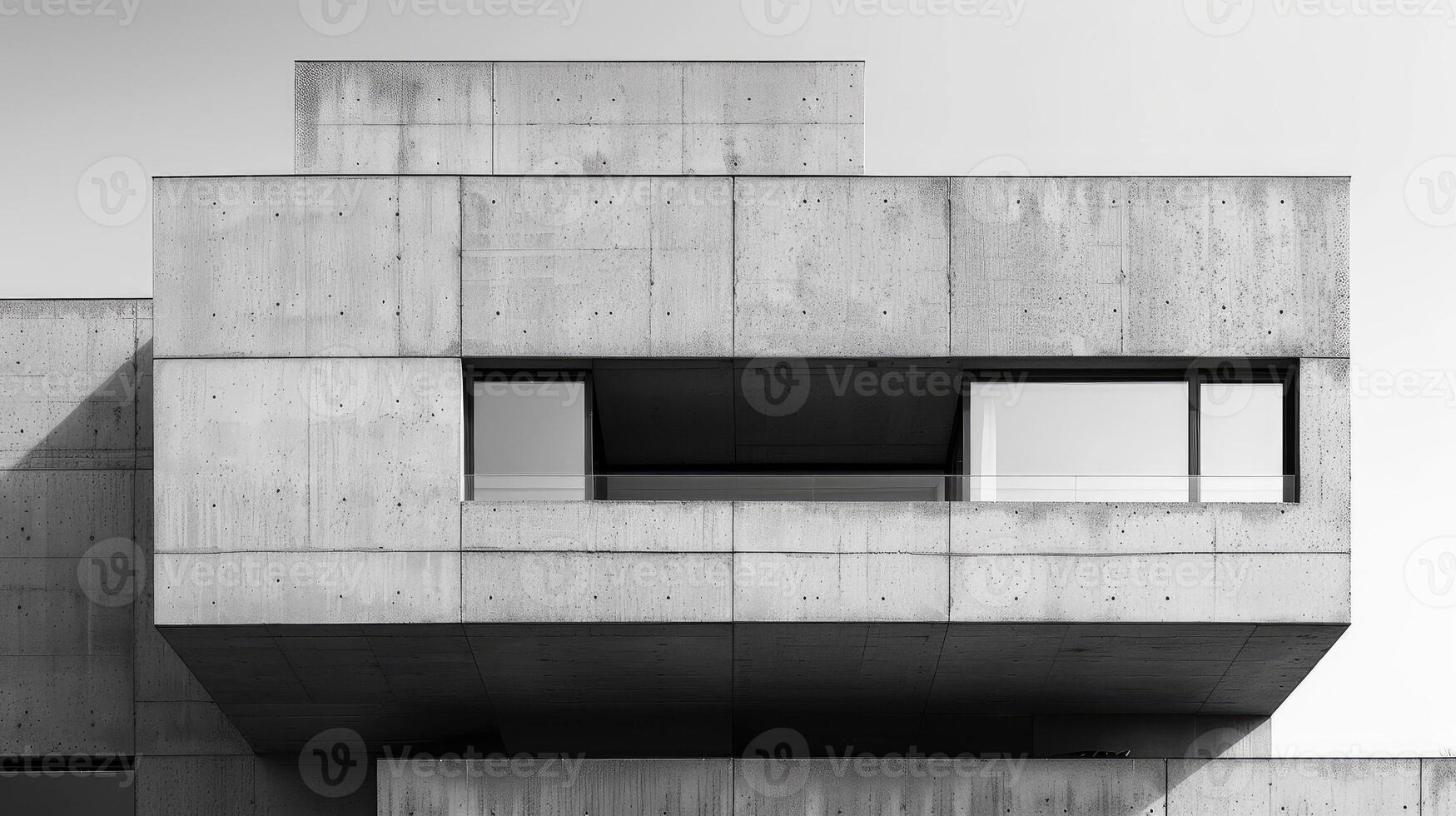 Architectural detail of a modern facade with overlapping panels photo