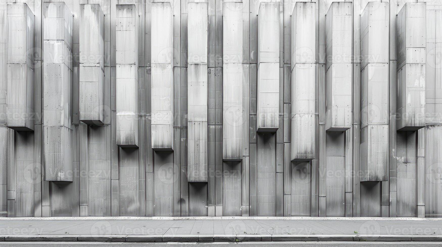 Architectural detail of a modern facade with overlapping panels photo