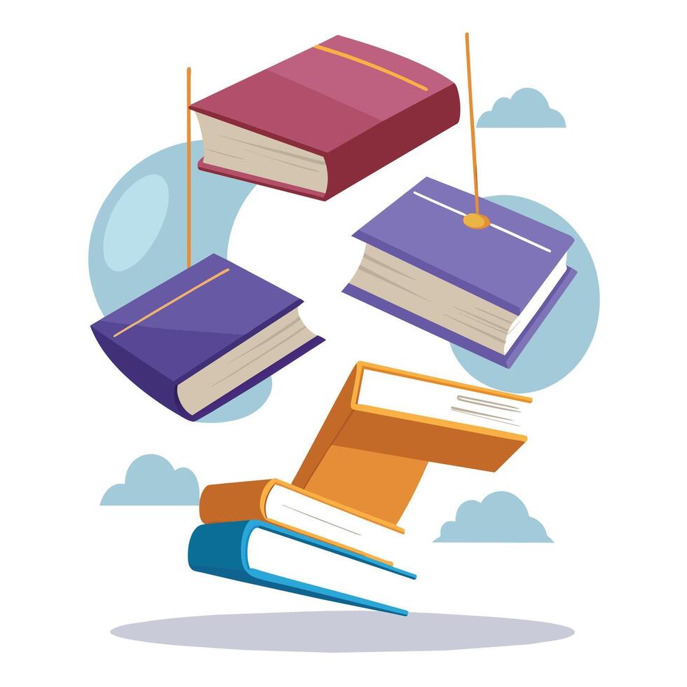 Book stack Illustration concept vector