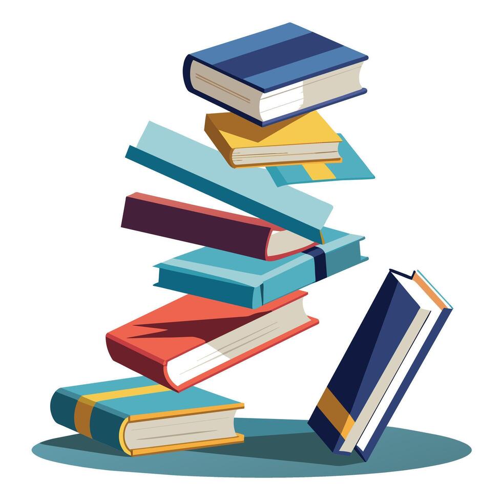 Book stack Illustration concept vector