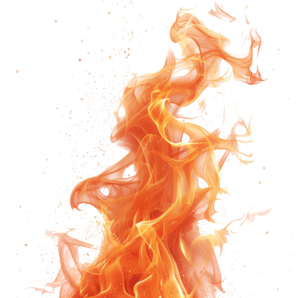 Fire flames isolated on transparent background png