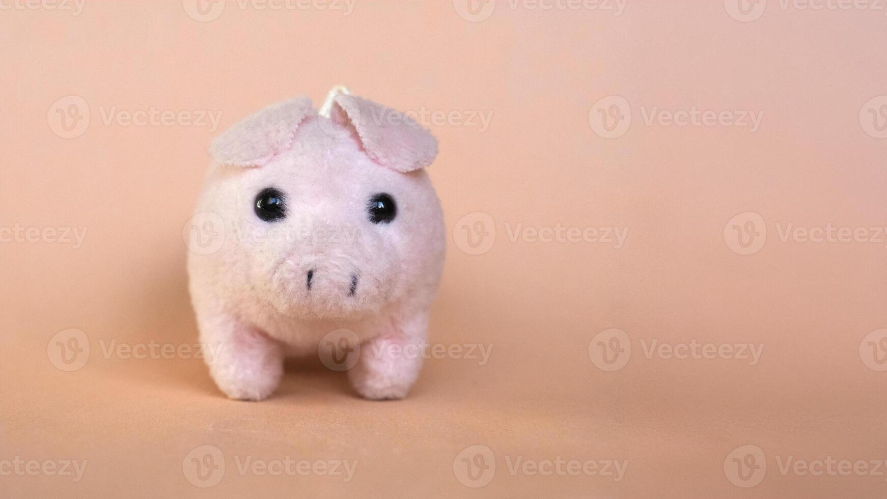 toy pig with copy space photo