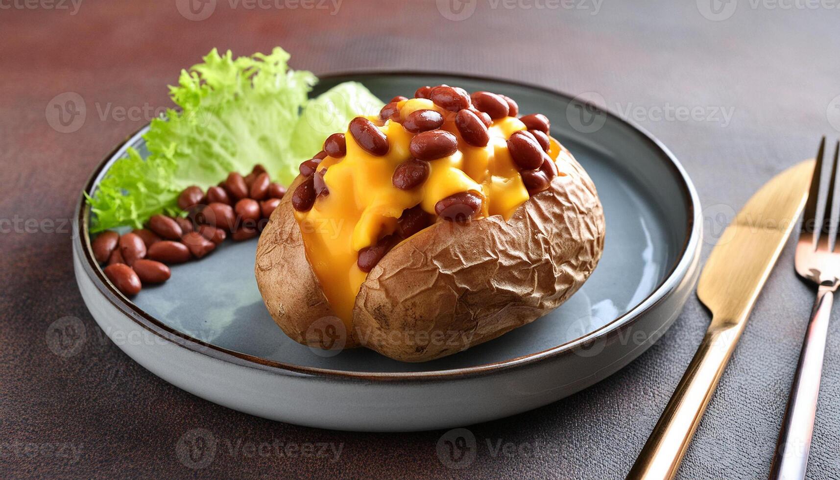 jacket potato beans and cheddar photo