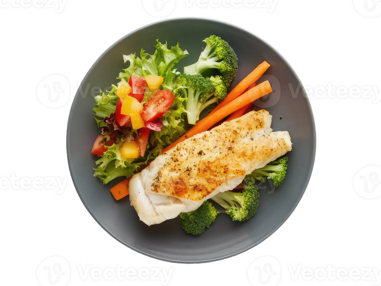 Baked Fish with Vegetables png