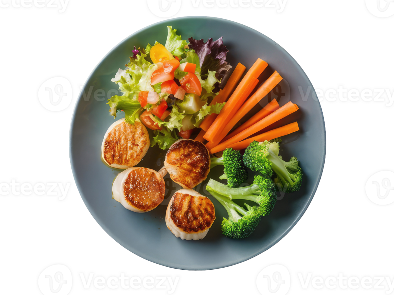 Colorful Veggie Plate with Seashells png