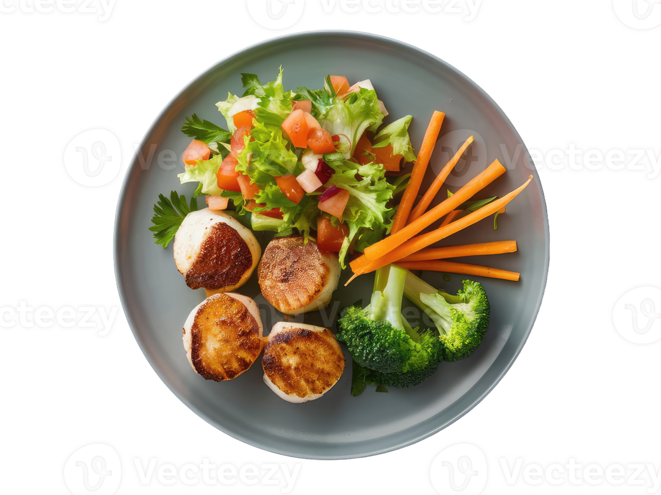 Colorful Veggie Plate with Seashells png