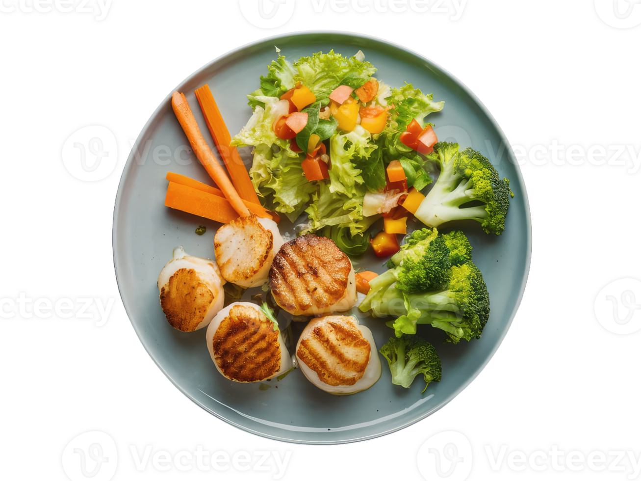 Colorful Veggie Plate with Seashells png