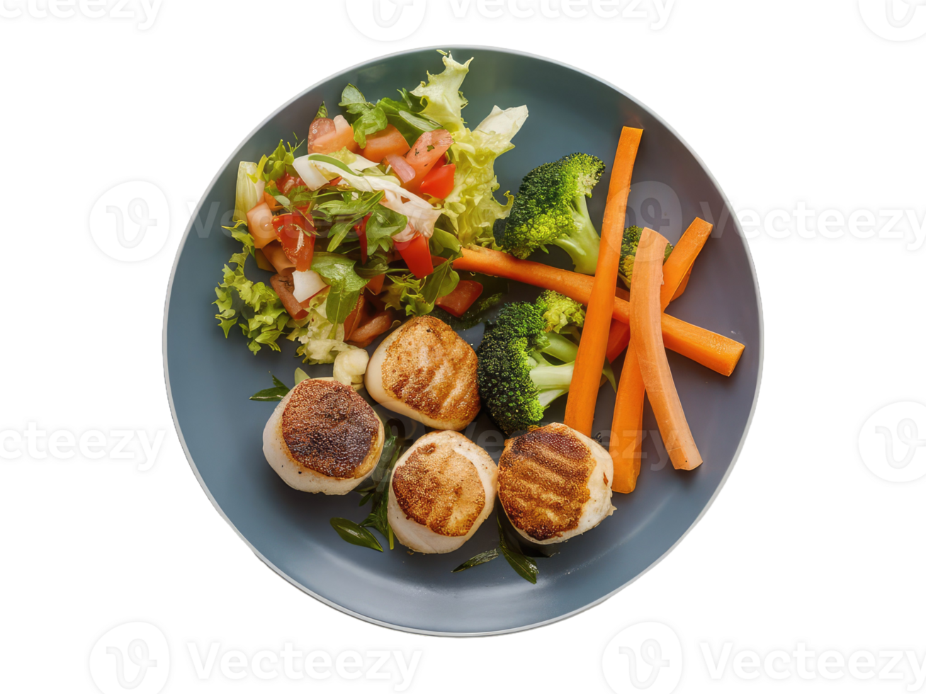 Colorful Veggie Plate with Seashells png