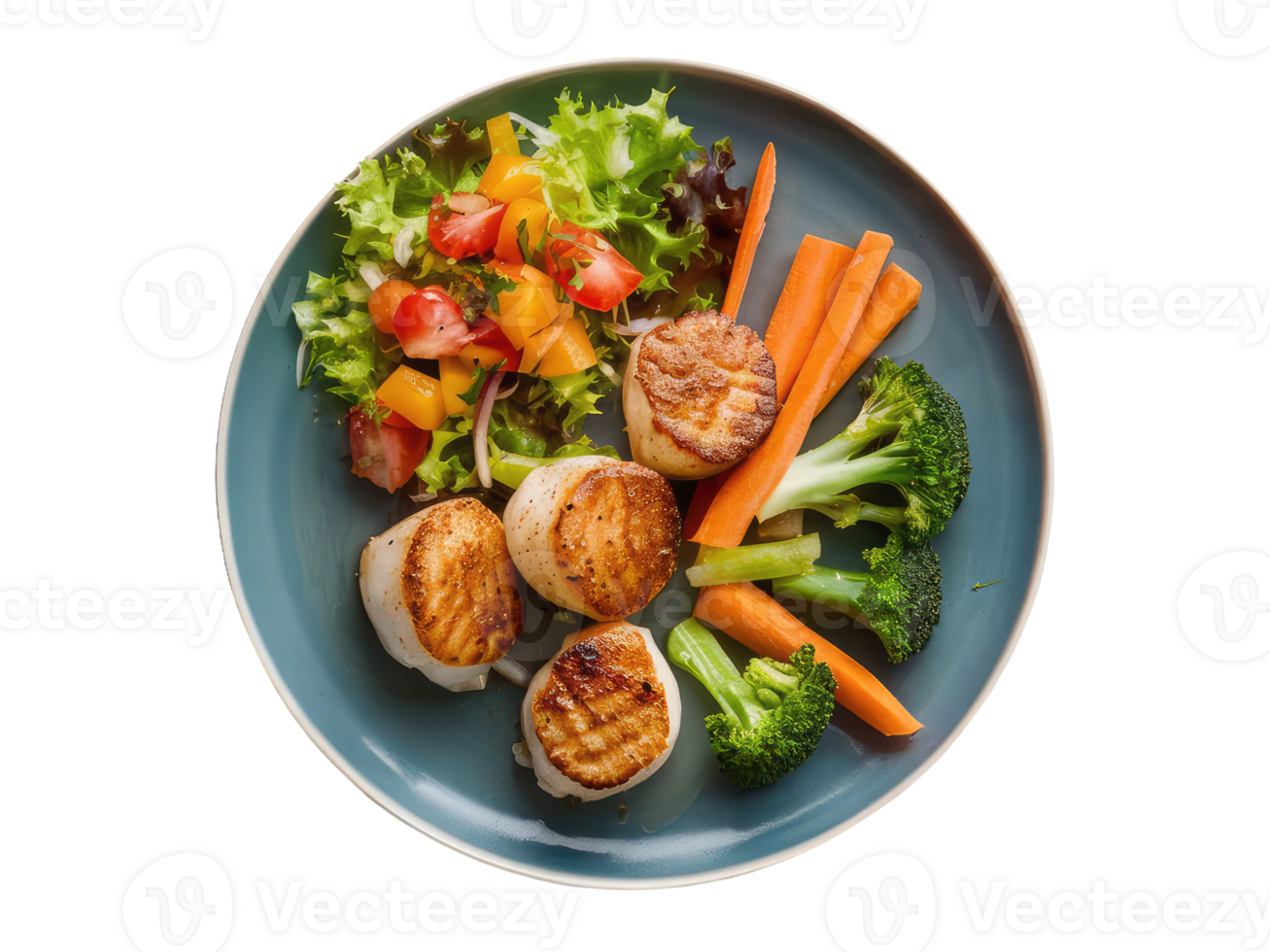 Colorful Veggie Plate with Seashells png