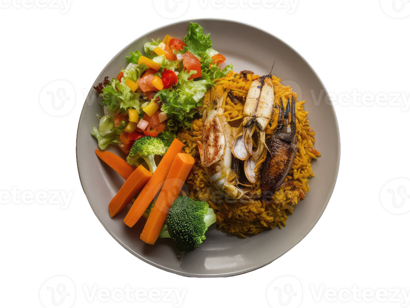 Savory Fried Rice with Shrimp and Vegetables png
