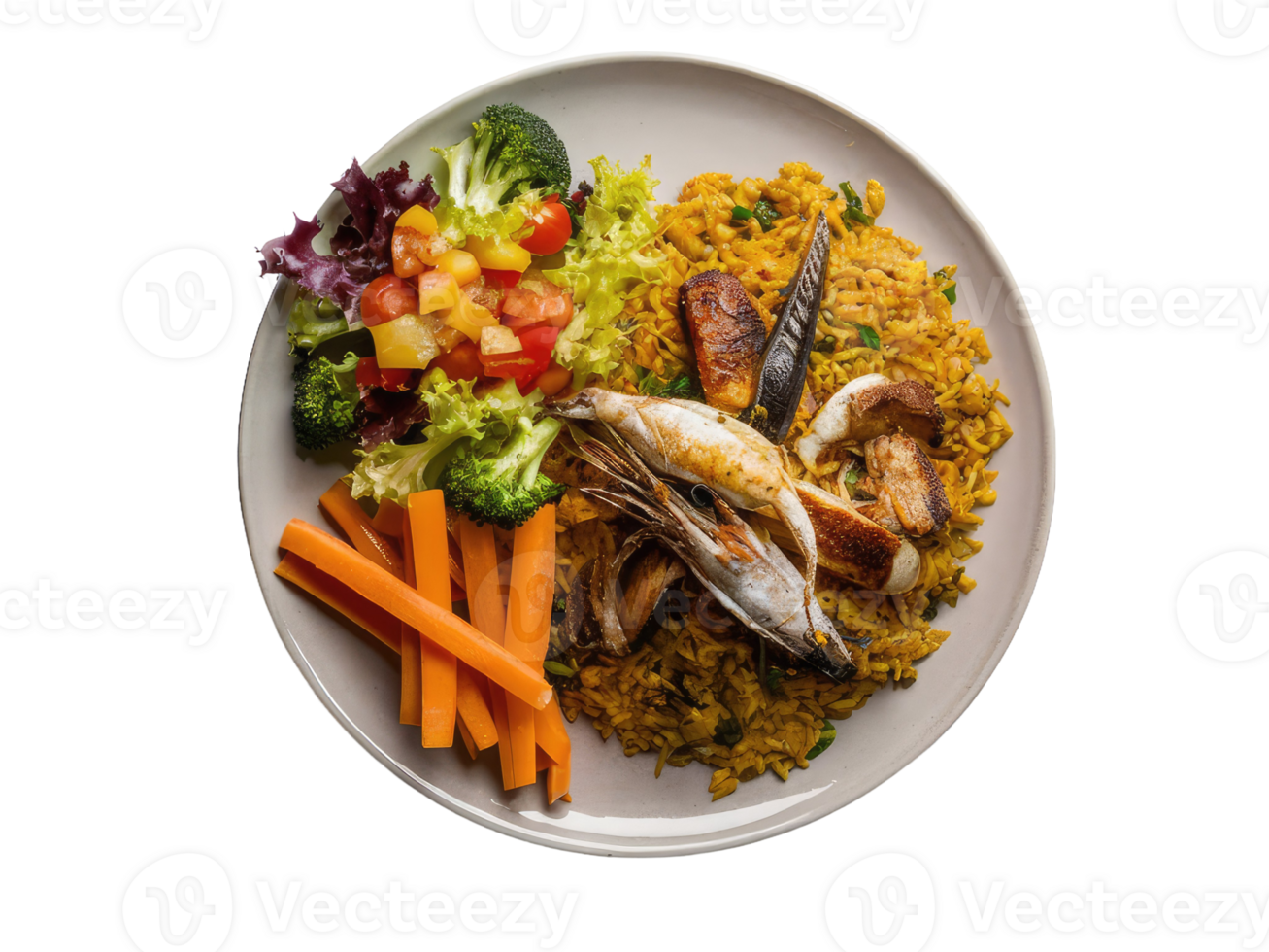 Savory Fried Rice with Shrimp and Vegetables png