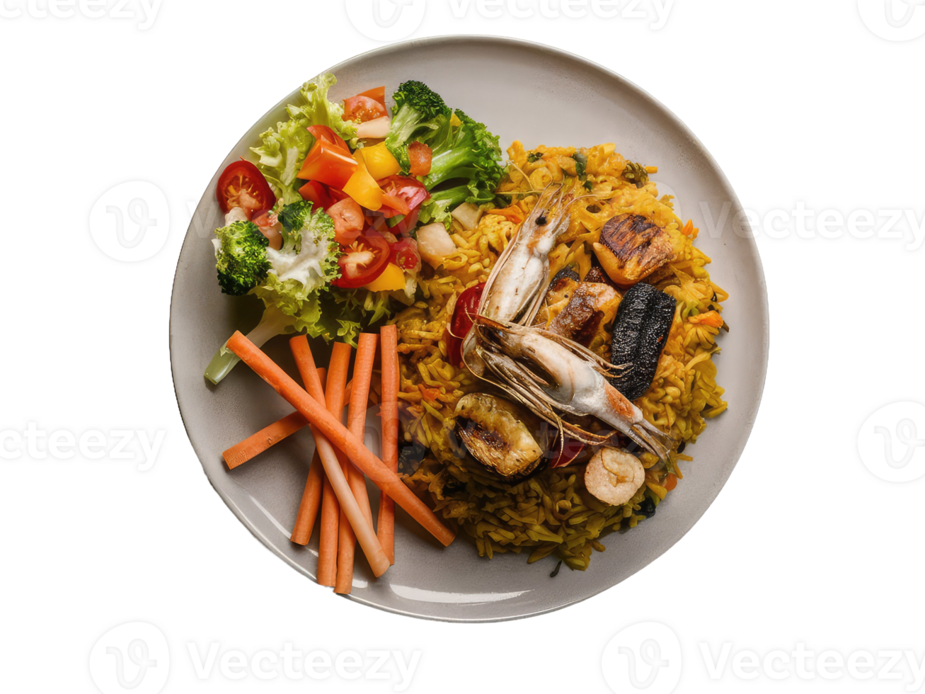 Savory Fried Rice with Shrimp and Vegetables png