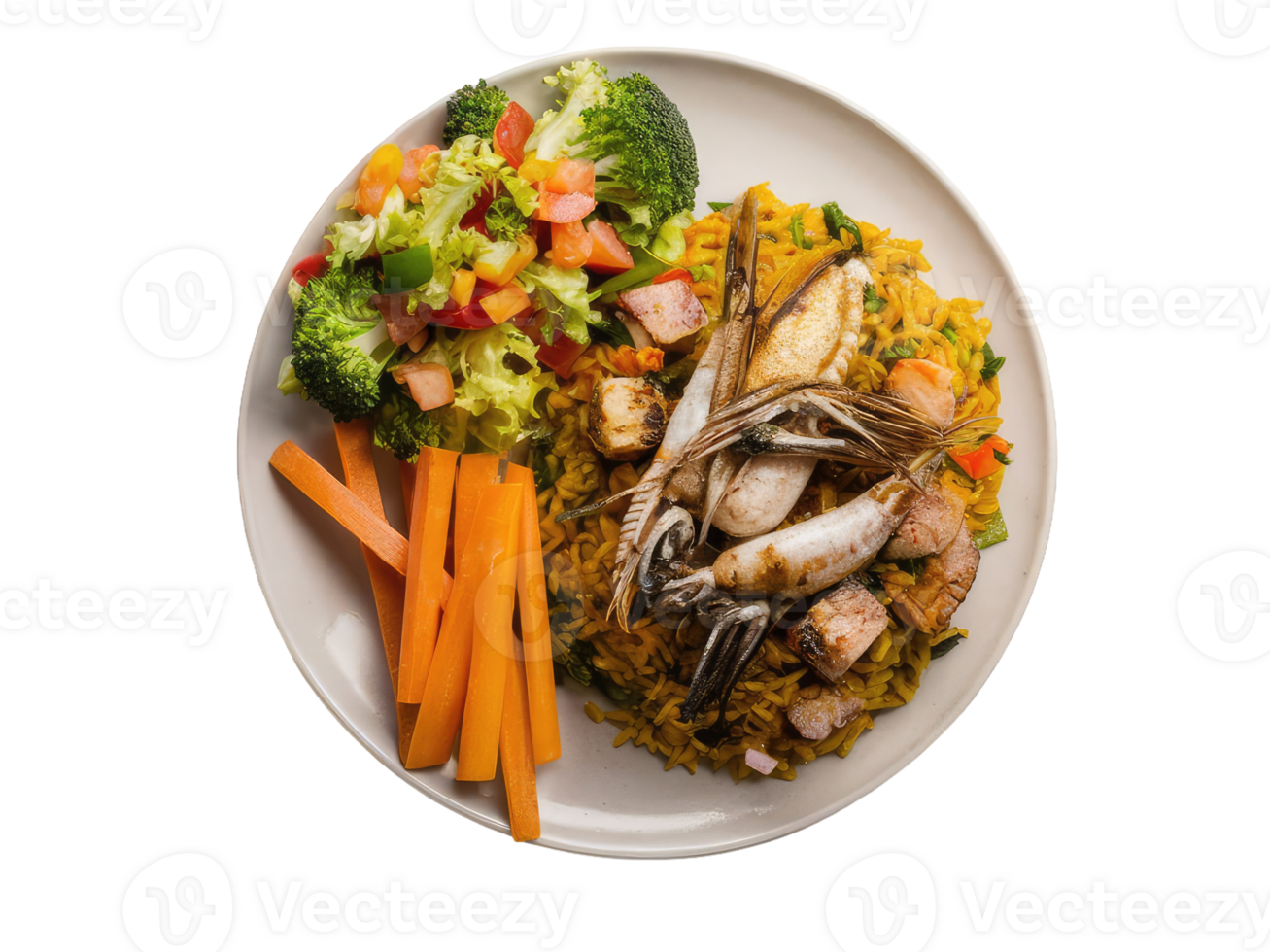 Savory Fried Rice with Shrimp and Vegetables png