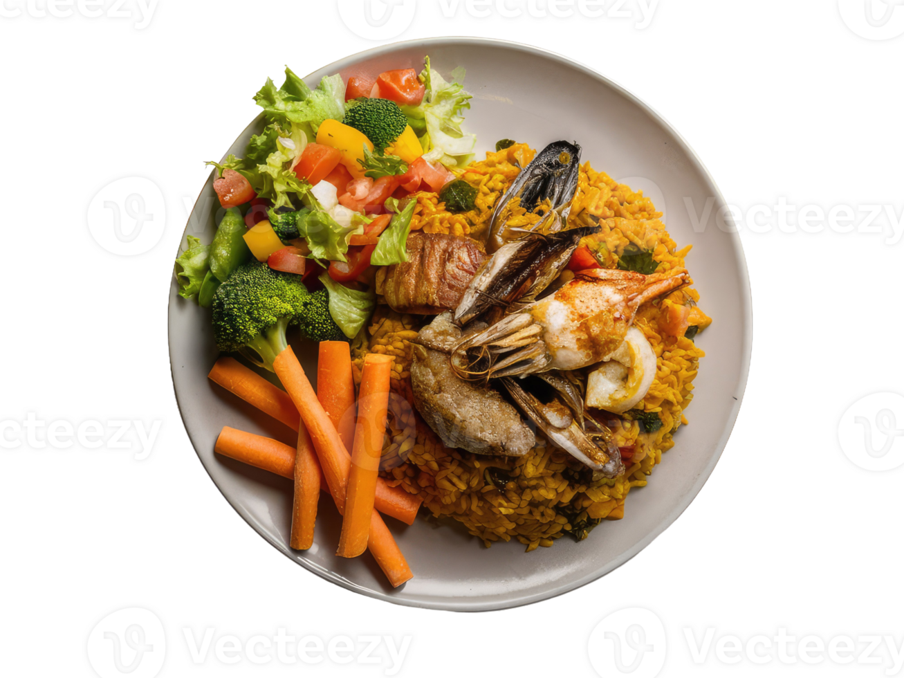 Savory Fried Rice with Shrimp and Vegetables png