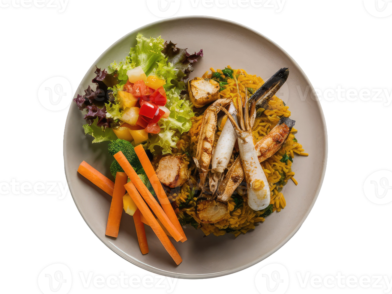 Savory Fried Rice with Shrimp and Vegetables png