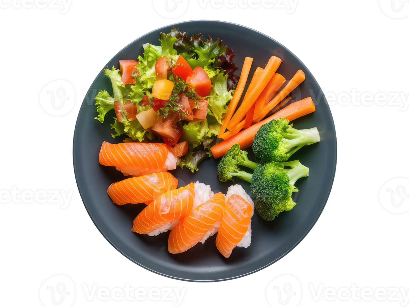 Artful Arrangement of Sushi Delights png