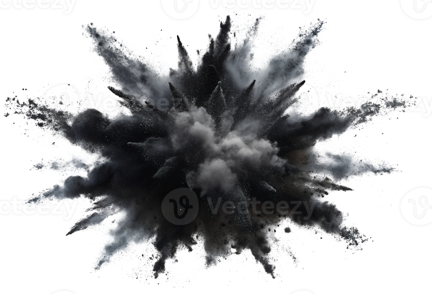 Black powder explosion, cut out - stock png. png