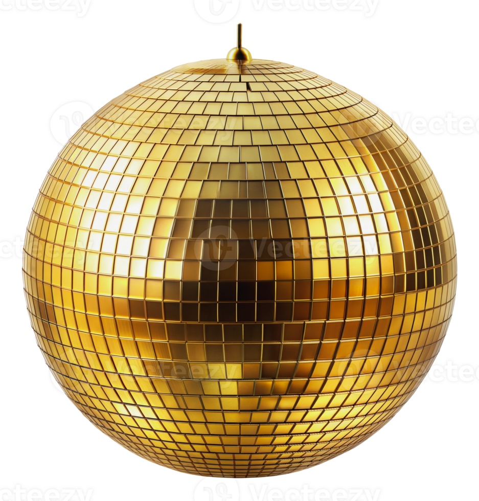 Golden disco ball png