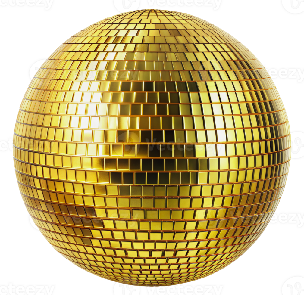 Golden disco ball png