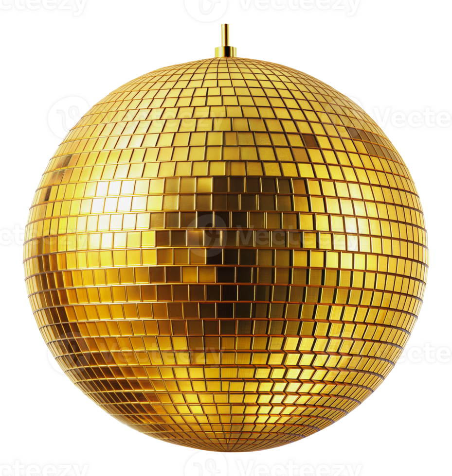 Golden disco ball png