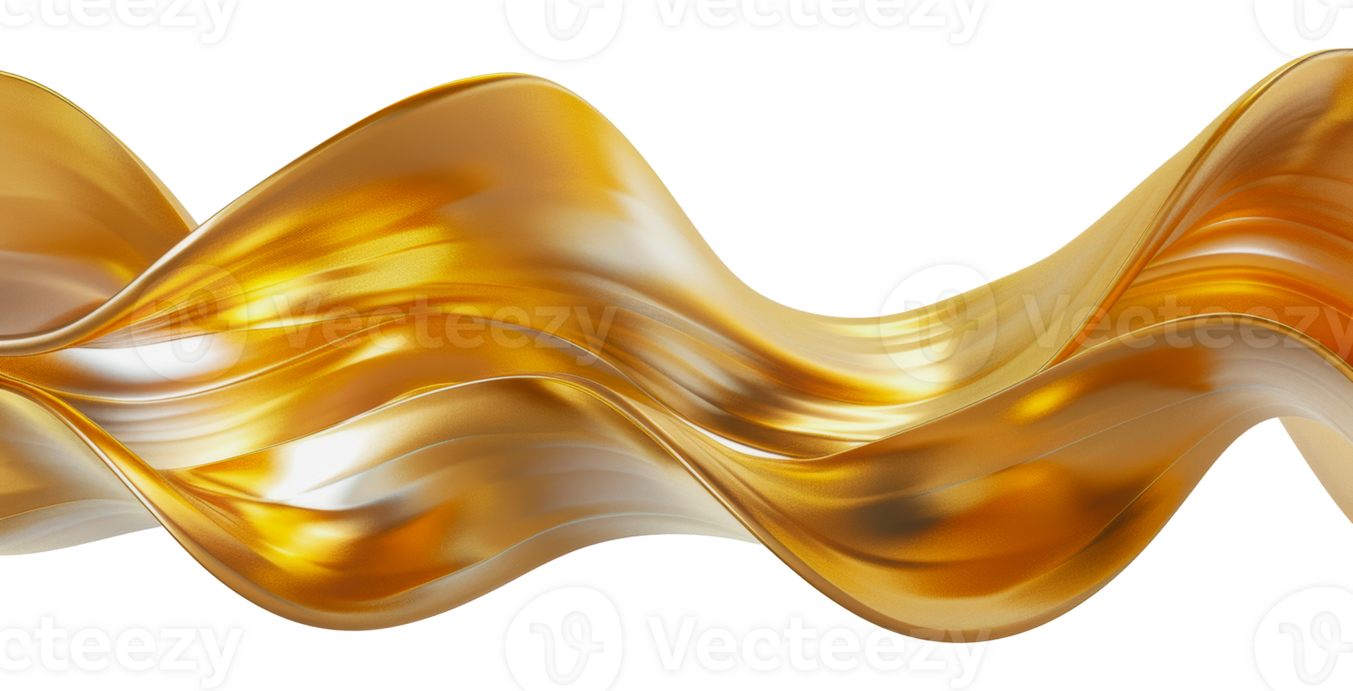 Abstract golden wave rendered in pixel png