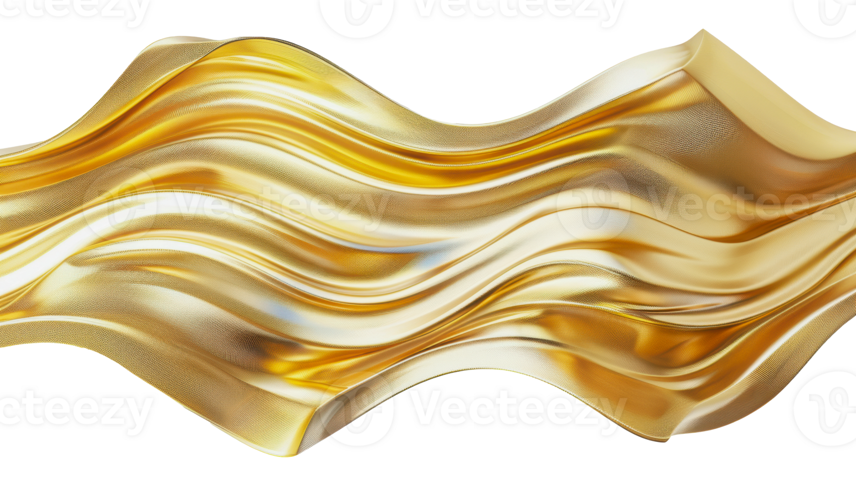 Golden abstract wave rendered in pixel detail png