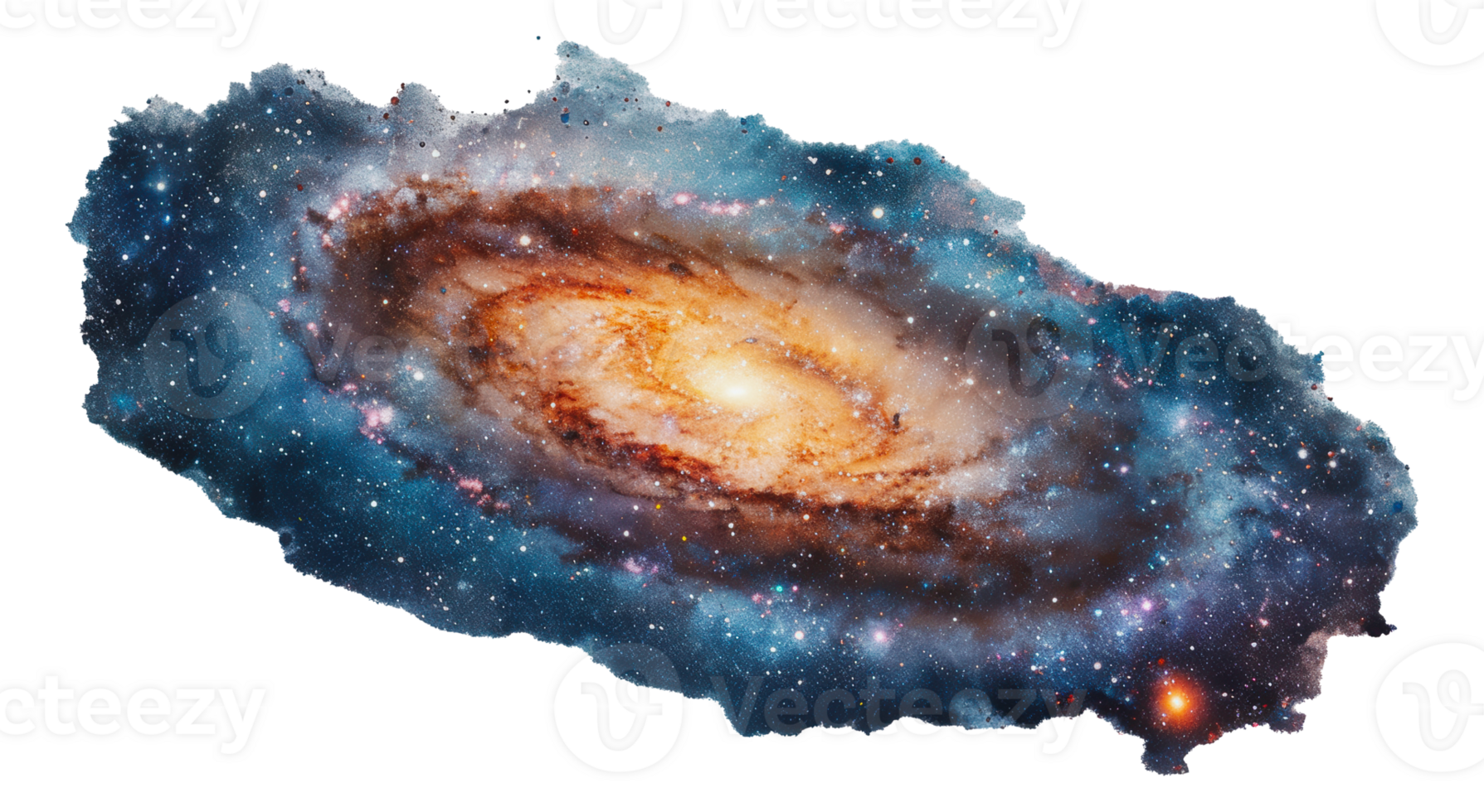 A close-up view of the milky way galaxy, with stunning detail and vivid colors, cut out - stock png. png