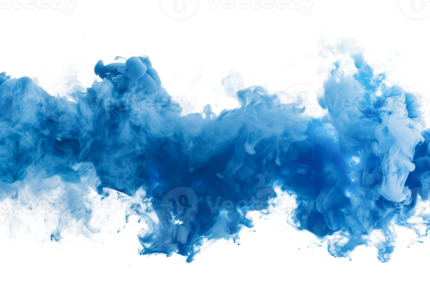 Blue ink cloud swirling in water png