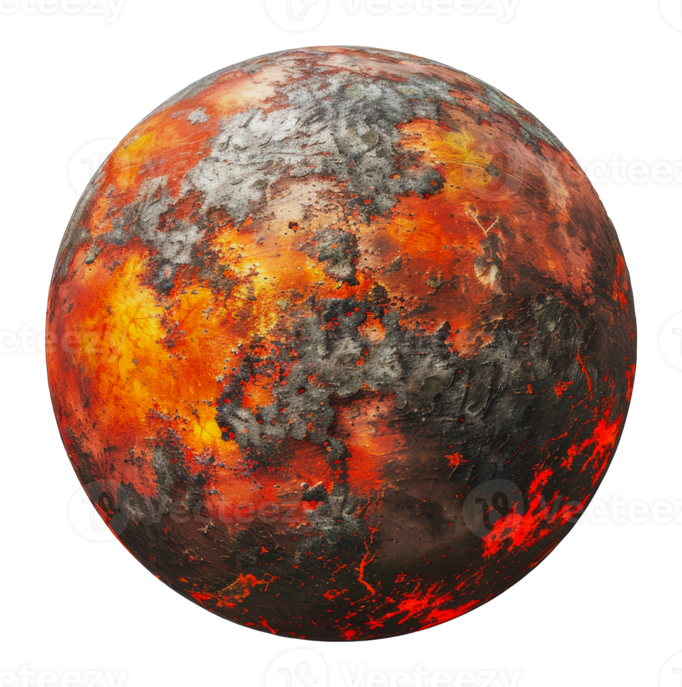 Lava planet, cut out - stock png. png