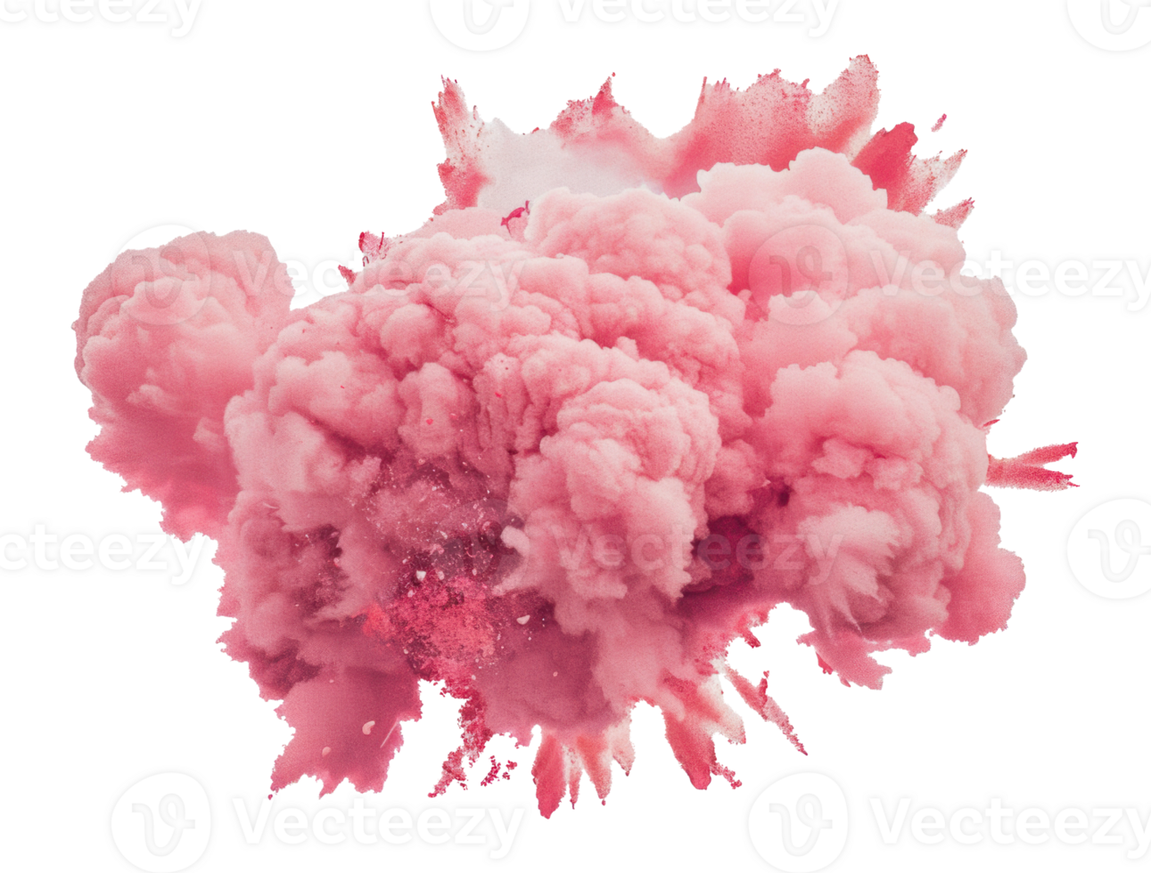 Pink smoke explosion, cut out - stock png. png