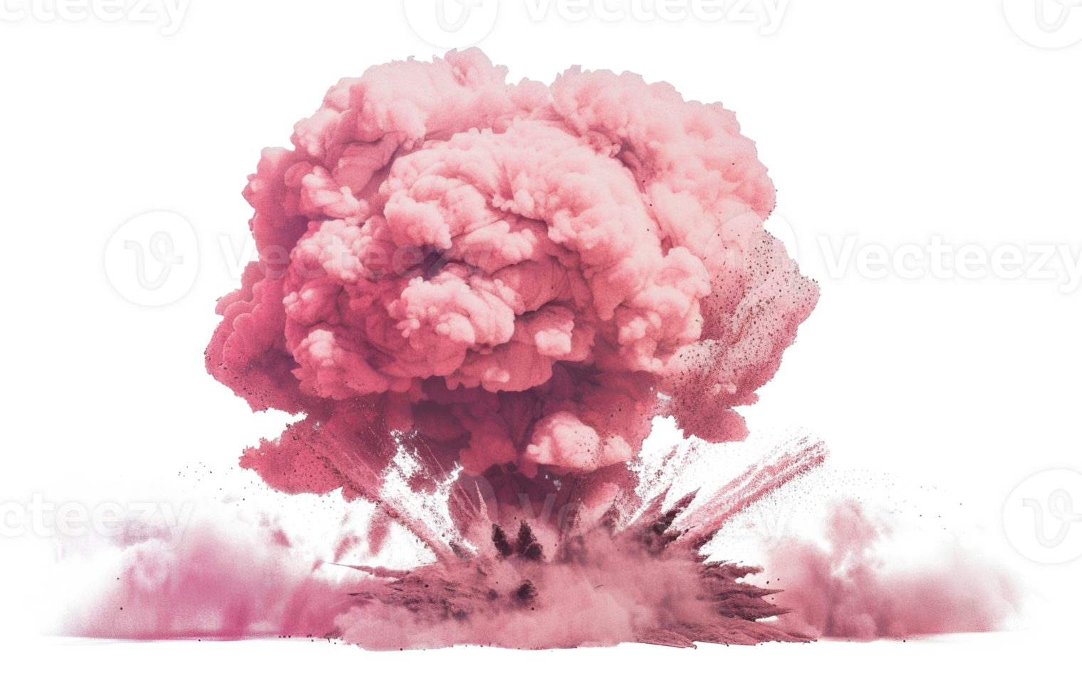 Pink nuclear explosion, cut out - stock png. png