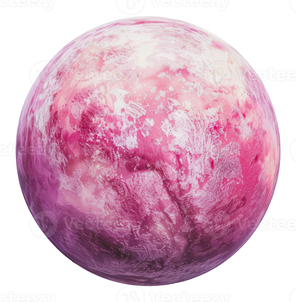 Pink planet rendered, cut out - stock png. png