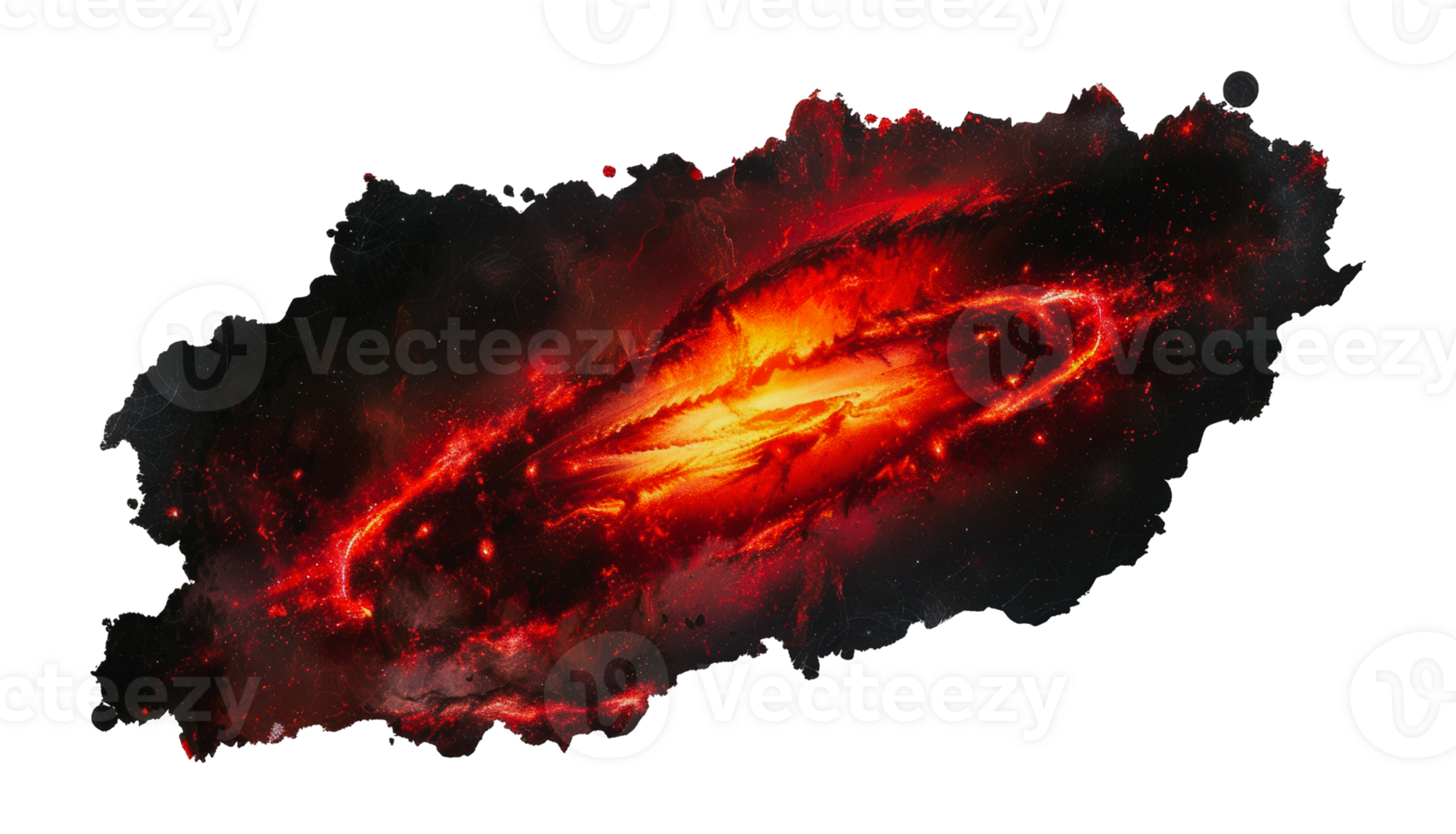 A digital painting of a red galaxy, cut out - stock png. png
